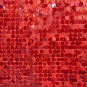  Red Holographic 6mm Sequins on Stretch Mesh