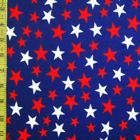  White/Red/Blue Stars Print on Polyester Spandex