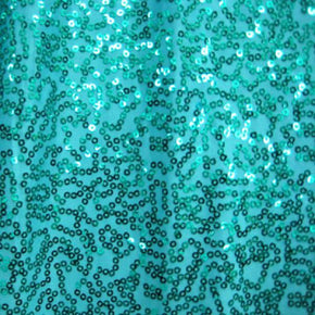  Aqua Fancy Squiggle 2mm Sequins on Polyester Spandex