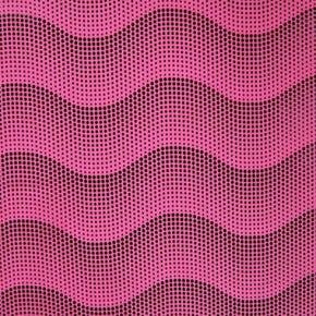  Black/Cerise Endless Waves Foil on Polyester Spandex