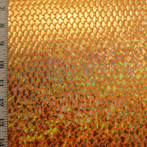  Orange Holographic Small Mermaid Metallic Foil on Nylon Spandex