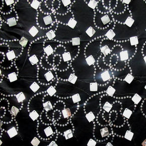  Silver/Black Shiny Sequins on Polyester Spandex