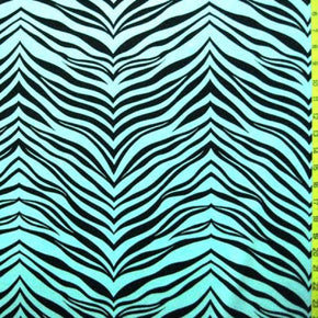  Aquamarine Zebra Print on Nylon Spandex