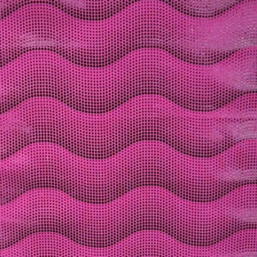  Black/Fuchsia Endless Waves Foil on Polyester Spandex