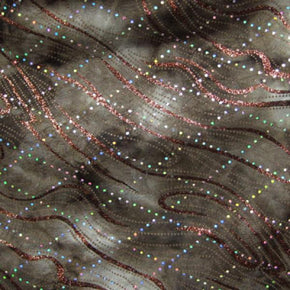  Copper Holographic Glitter Sequins Swirl on Polyester Spandex