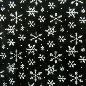  Silver/Black Snowflake Glitter Velvet on Velvet 