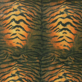Orange/Black Tiger Print Interlock Vinyl with PU Coating