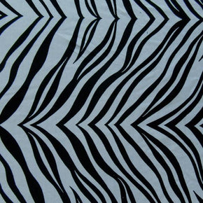  Black/Lilac Zebra Print on Polyester Spandex
