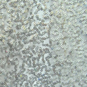  Silver/White Fancy Squiggle 2mm Sequins on Polyester Spandex