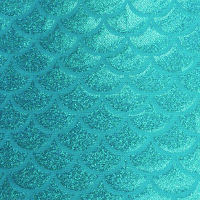  Turquoise Mermaid Holographic Foil on Nylon Spandex