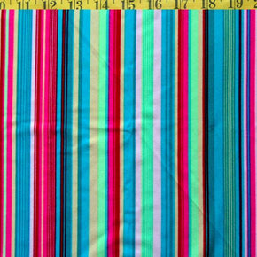 Multi-Colored Stripes Print on Polyester Spandex