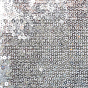  Silver/White Shiny Fancy 5mm Sequin on Nylon Spandex