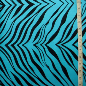  Tropical Turquoise Zebra Print on Nylon Spandex