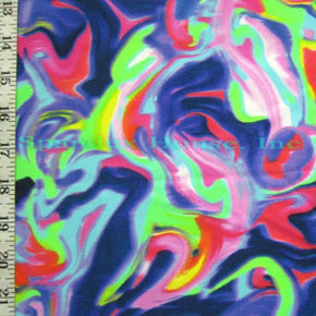 Multi-Colored Colorful Watercolor Print on Nylon Spandex