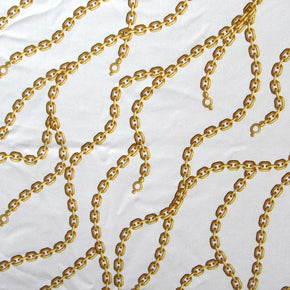 Gold/White Chain Print on Spandex