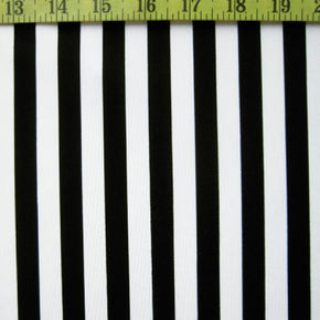  Black/White Matte Vertical .5" Stripe Print on Nylon Spandex