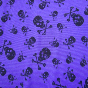  Purple Skull Print on Mesh