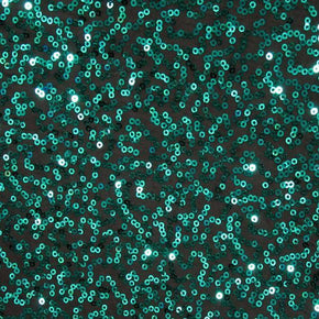  Kelly/Black Shiny Fancy Squiggle 2mm Sequins on Polyester Spandex