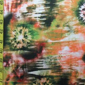 Multi-Colored Colorful Watercolor Print on Polyester Spandex