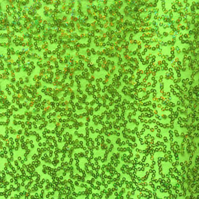  Gold/Neon Green Holographic Squiggle 2mm Sequins on Polyester Spandex