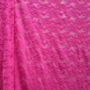  Hot pink Fancy Floral Lace on Nylon Spandex