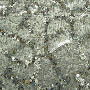  Silver Sequins on Polyester Spandex