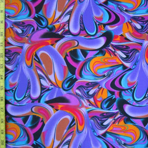 Multi-Colored Psychedelic Swirl Print on Nylon Spandex