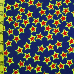 Royal Stars Print on Polyester Spandex