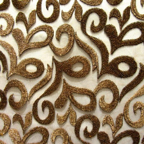 BROWN Metallic Floral LACE on Lace