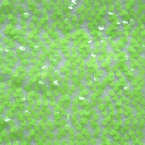  Green/White Sequins on Mesh on Stretch Mesh