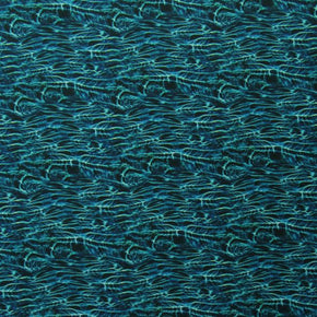 Green Crawling Thread Printed Spandex Fabric