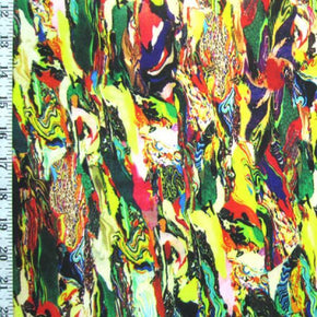 Multi-Colored Colorful Animal Print Collage on Polyester Spandex