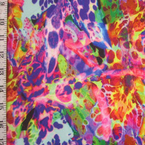 Multi-Colored Colorful Watercolor Print on Polyester Spandex