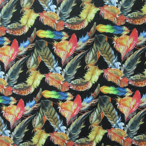 Multi-Color Feather Print on Spandex