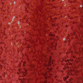  Red Shiny Fancy Squiggle 2mm Sequins on Polyester Spandex