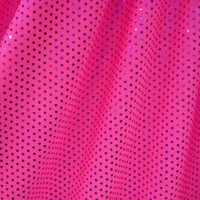 Hot Pink Holographic Sequins on Polyester Spandex