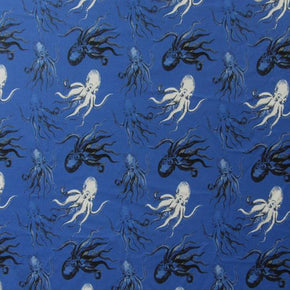 Royal Octopus Print on Spandex