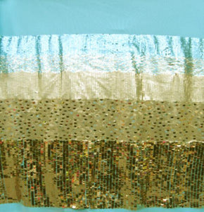  Blue Sequins on Stretch Mesh