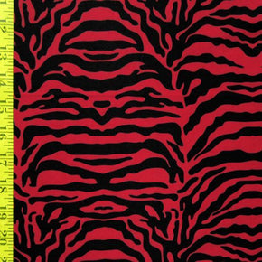  Red/Black Tiger Print on Polyester Spandex