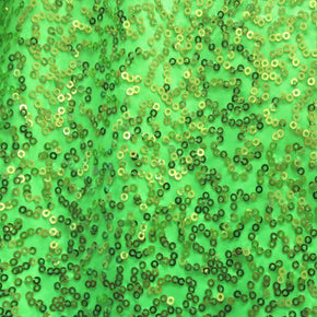  Gold/Neon Green Shiny Fancy Squiggle 2mm Sequins on Polyester Spandex