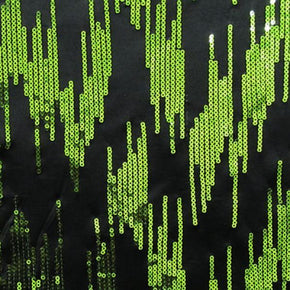  Neon Yellow/Black Shiny 2mm Sequins on Polyester Spandex
