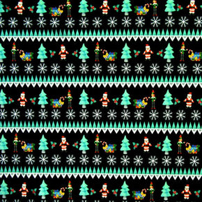 Multi Color Christmas Printed Spandex Fabric