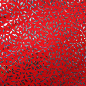  Gray/Red Shiny Metallic Foil on Nylon Spandex