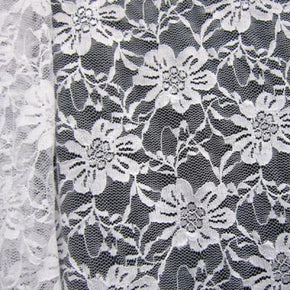  White/Black Fancy Floral Lace on Nylon Spandex