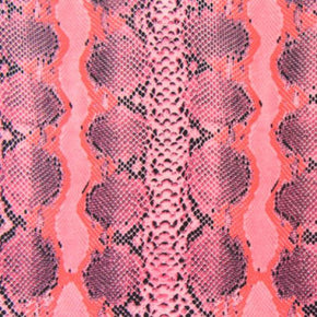  Pink Snakeskin Print on Polyester Spandex