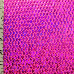  Fuchsia Holographic Small Mermaid Metallic Foil on Nylon Spandex