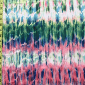  Tie-Dye Colorful Watercolor Print on Polyester Spandex