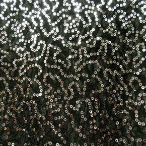  Silver/Black Shiny 4mm Sequins on Lace