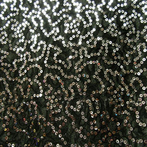  Silver/Black Shiny 4mm Sequins on Lace