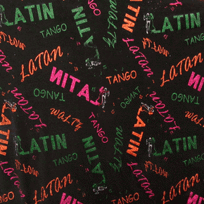 Multi Color/Black Latin Glitter Fabric